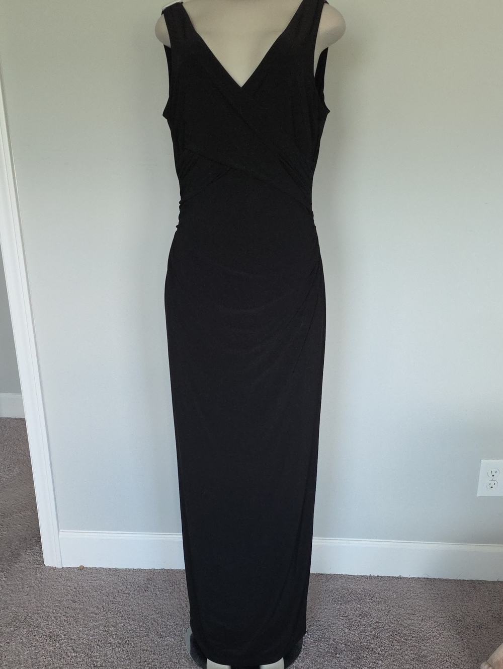 Lauren by Ralph Lauren full length sleeveless black dress-12